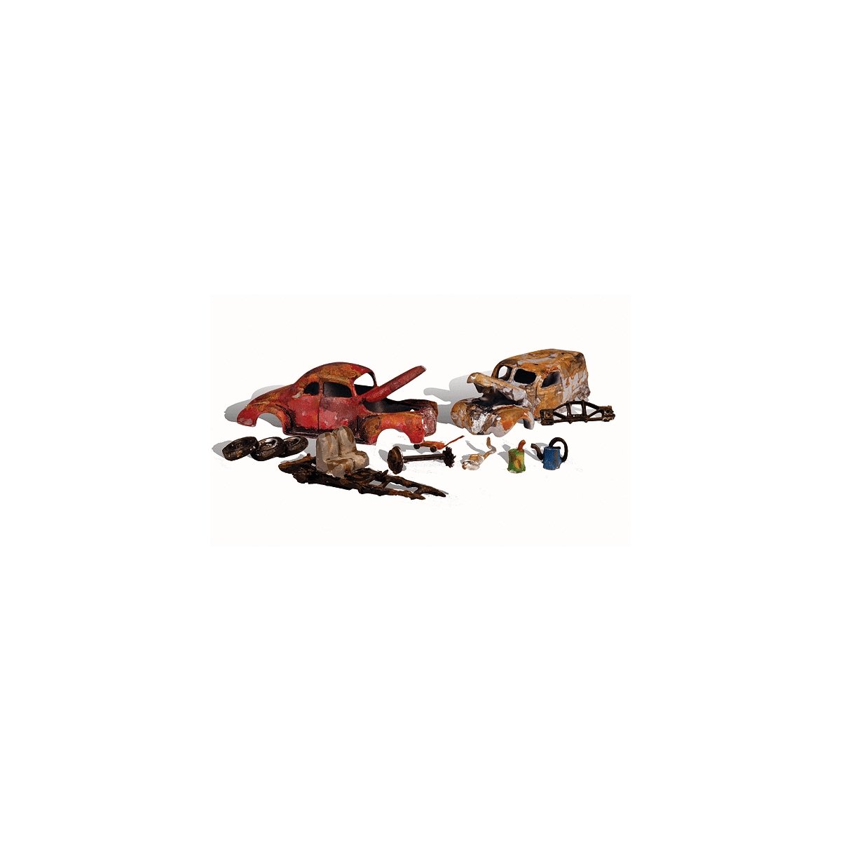 AutoScenes(R) - Assembled -- Junk Cars pkg(2), HO, Woodland Scenics 5563