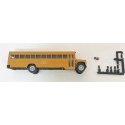School - Transport Bus - Kit -- Yellow w/Modeler-Applied Lights/Stop Sign, HO, Herpa Models 6617