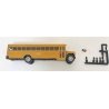 School - Transport Bus - Kit -- Yellow w/Modeler-Applied Lights/Stop Sign, HO, Herpa Models 6617