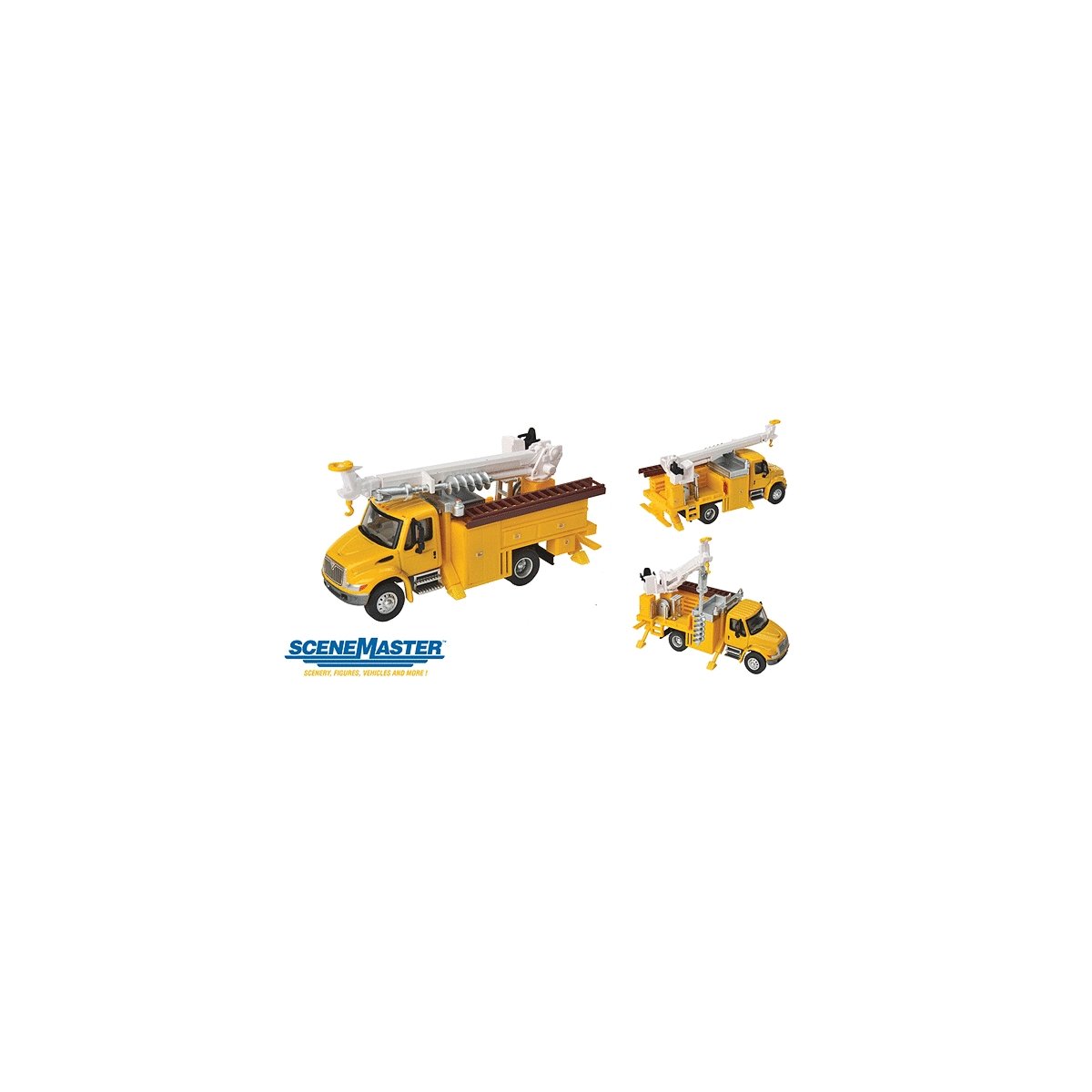 International(R) 4300 Utility Truck w/Drill - Assembled -- Yellow, HO, Walthers SceneMaster 11732