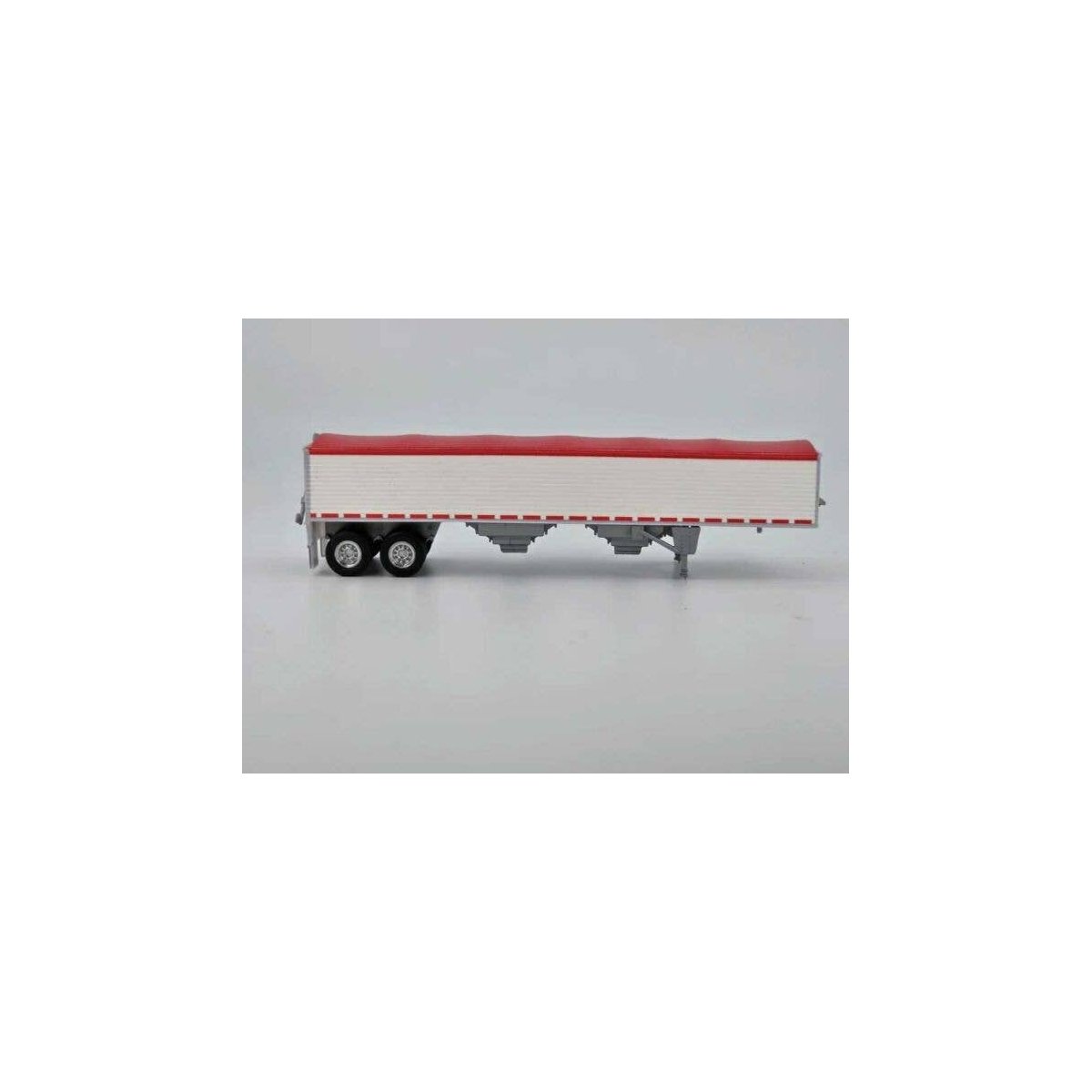39′ Covered Grain Trailer - Assembled -- White with Red Tarp, HO, HO Logistics Replicas 468