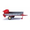 1949-1960 Fortuna Manure Spreader Trailer - Assembled -- Silver, Red, HO, Wiking 88704