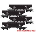 33′ 2-Bay Offset-Side Hopper 4-Pack - Ready to Run - Foam Nest, N, Micro Trains Line 99300224