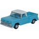 1965 Chevrolet Stepside Pickup - Assembled -- Light Blue, White, HO, Oxford Diecast 87CP65001