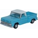 1965 Chevrolet Stepside Pickup - Assembled -- Light Blue, White, HO, Oxford Diecast 87CP65001