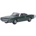 1968 Dodge Charger - Assembled -- Racing Green, White, HO, Oxford Diecast 87DC68005