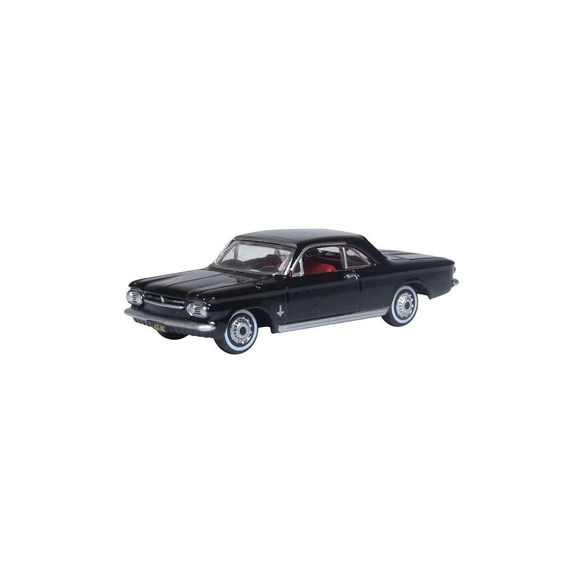 1963 Chevrolet Corvair Coupe - Assembled -- Tuxedo Black, HO, Oxford Diecast 87CH63004