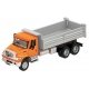 International(R) 7600 3-Axle Heavy-Duty Dump Truck - Assembled -- Orange Cab, Silver Dump B, HO, Walthers SceneMaster 11661