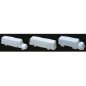 Vehicle Set - Unpainted White Styrene -- School Bus, City Bus & Semi, HO, JTT Miniature Tree 97007
