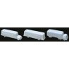 Vehicle Set - Unpainted White Styrene -- School Bus, City Bus & Semi, HO, JTT Miniature Tree 97007