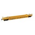 Thrall Rebuilt 40′ Well Car - Ready to Run -- TTX DTTX 53023 red TTX & Next Load Any Road logos, yellow conspicuity stri, HO, 