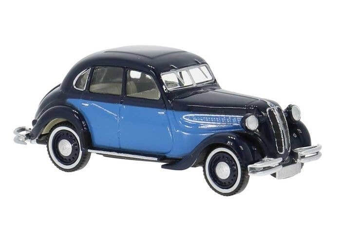 1936-1941 BMW 326 Sedan - Assembled -- Blue, Black, HO, Brekina Automodelle 24562