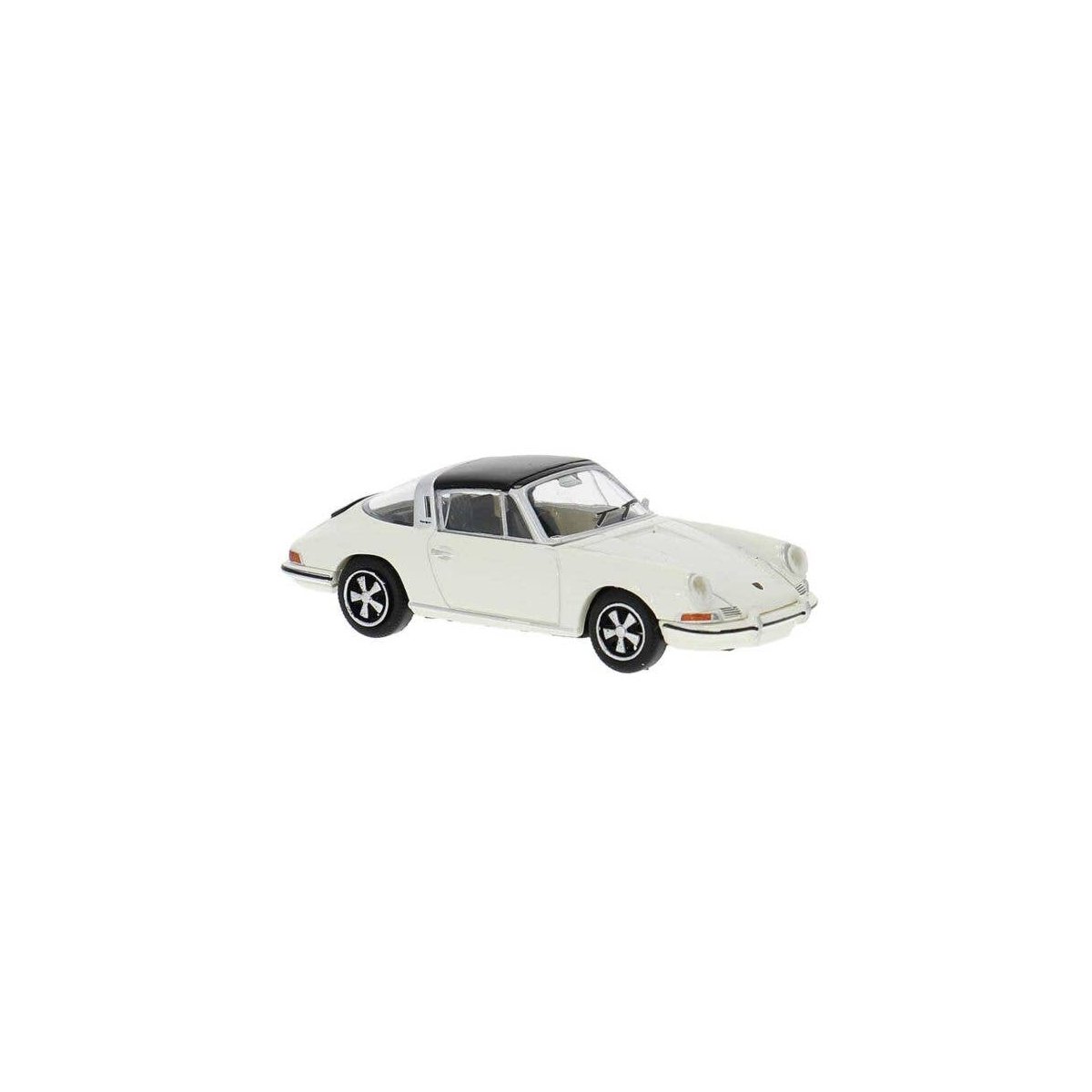 1963 Porsche 911E Targa Coupe - Assembled -- White, Black, HO, Brekina Automodelle 16271