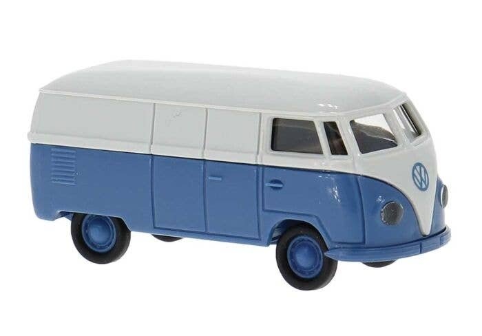1950-1954 Volkswagen T1a Kasten Cargo Van - Assembled -- Economy (blue, gray), HO, Brekina Automodelle 32076