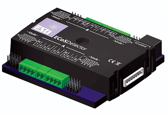 ECoSDetector Feedback Module -- 16 Digital Inputs For 2-Rail or 3-Rail Operation, All Scales, LokSound By ESU 50094