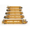 Thrall 5-Unit Rebuilt 40′ Well Car - Ready to Run -- TTX DTTX 748295 - small red TTX logo, HO, WalthersMainline 55671