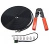 LocoNet Cable Maker Kit -- 50′ Loconet Cable, Crimper Tool, LT1 Tester, 20 RJ12 Plugs, All Scales, Digitrax LNCMK