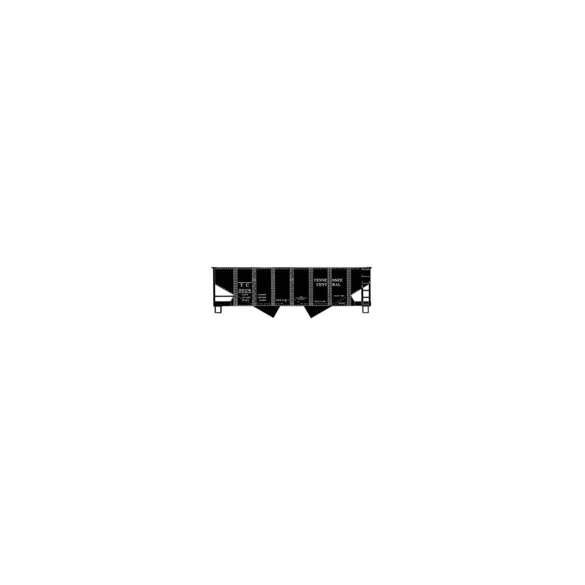 USRA 55-Ton 2-Bay Open Hopper - Kit -- Tennessee Central 9028 (black)