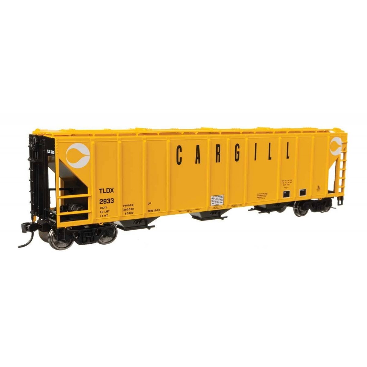 50′ Pullman-Standard PS2-CD 4427 3-Bay Covered Hopper - Ready to Run -- Cargill 2833
