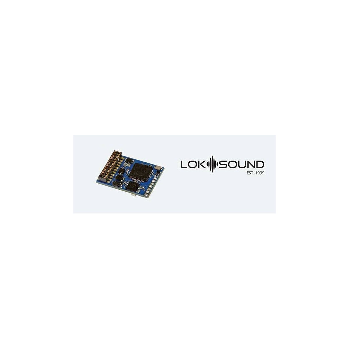 LokSound 5 Fx DCC/MM/SX/M4 Cab Car Decoder w/Speaker -- No Motor Outputs, Sound & Lights Only, N, HO, LokSound By ESU 58219