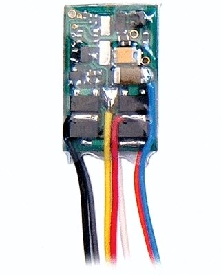 M1 1-Amp, 2-Function DCC Decoder - Control Only -- Hardwire - .567 x .359 x .135′ , All Scales, Train Control Systems 1006