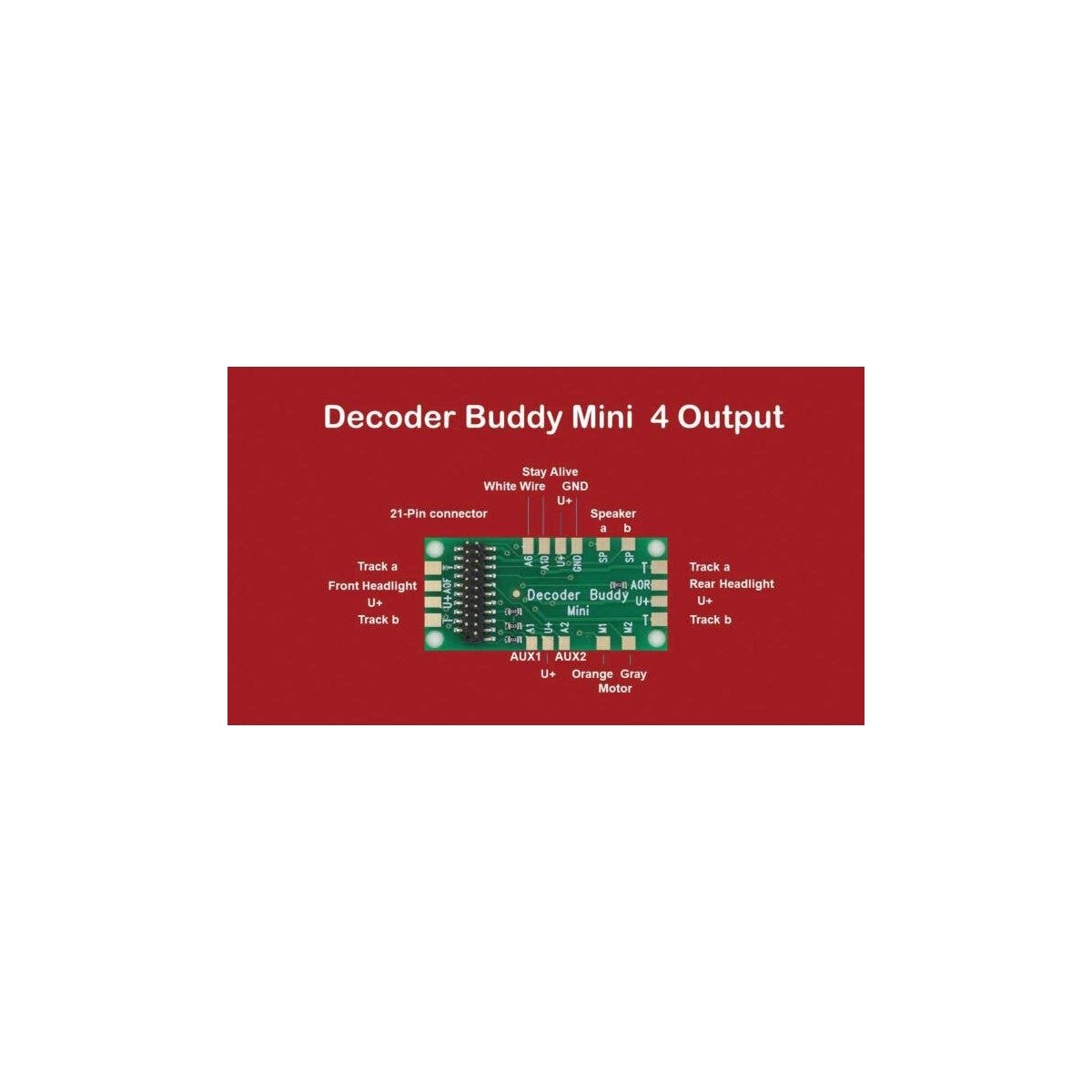 Decoder Buddy Mini - Locomotive Motherboard with 21-Pin Decoder Socket -- With 1.0K-Ohm Resist, All Scales, Nix Trains NTZ2