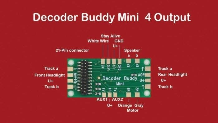 Decoder Buddy Mini - Locomotive Motherboard with 21-Pin Decoder Socket -- With 2.2K Ohm Resist, All Scales, Nix Trains NTZ8
