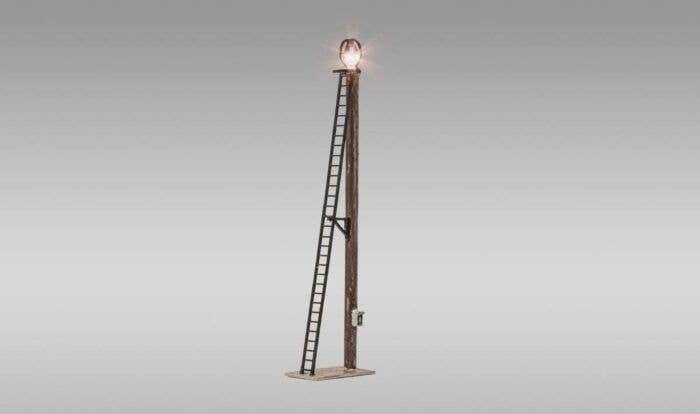 Wooden Yard Lamps - Just Plug(R) -- 4-13/16′ 12.2cm, 30.4 scale feet 9.26 scale meters Tall pkg, HO, Woodland Scenics 5674