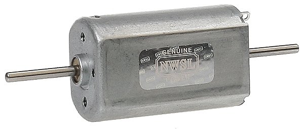 Flat Can Motor -- 12V DC, 20 x 32mm, Double-Shaft 2mm Dia. x 17mm, 9,500rpm, All Scales, Northwest Short Line 2032D9