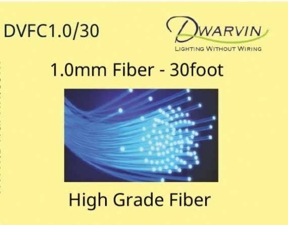 DVFC1.0/30 End-Glow Fiber Optic Cable -- 30 Feet, 1.0mm, All Scales, Dwarvin FC1030