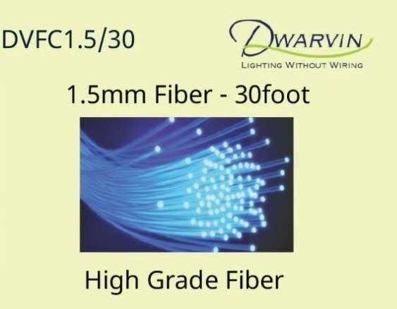 DVFC1.5/30 End-Glow Fiber Optic Cable -- 30 Feet, 1.5mm, All Scales, Dwarvin FC1530