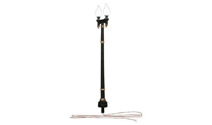 Double Lamp Post & Wooden Pole Streetlight- Just Plug Value Pack -- 6 of Each with Light Hub, N, Woodland Scenics 5914