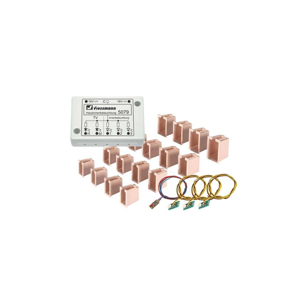 LED House Interior Lighting with TV-Simulation, HO, Viessmann Modellspielwaren 5079