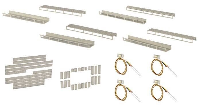 Floor-Mount Interior Light Starter Set w/Adjustable Frames -- White LEDs, HO, Viessmann Modellspielwaren 6045