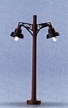 Double-Arm Wooden Post Lamp -- 50mm Height, N, Brawa Modellspielwaren 4611