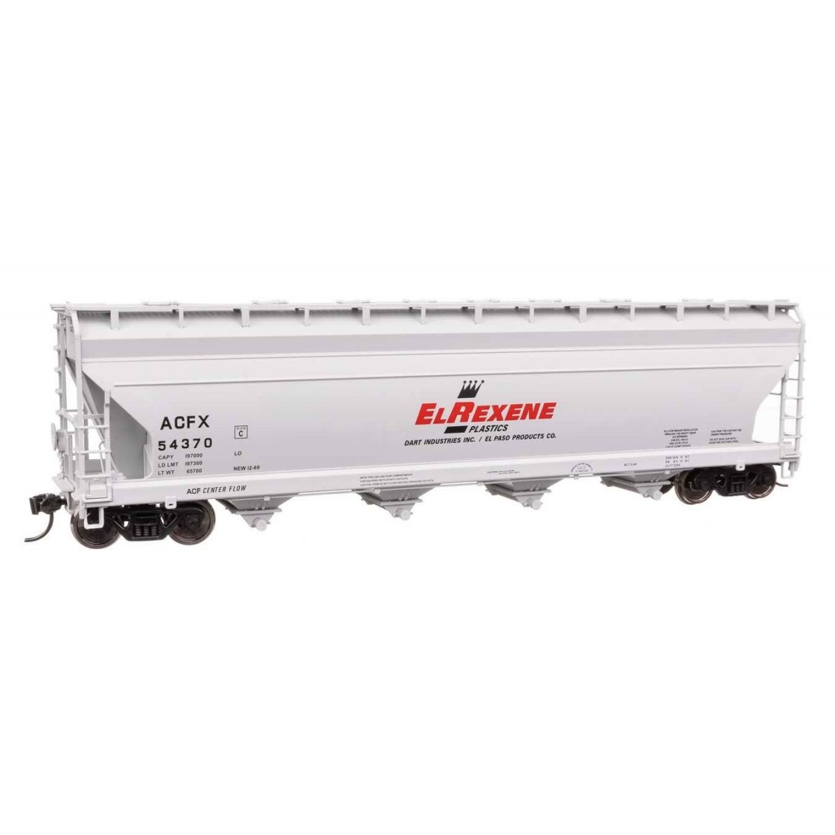 ACF 5250 4-Bay Centerflow Covered Hopper - Ready to Run -- El Rexene ACFX 54370