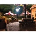 DVSL102BL Fiber-Lit Carriage Street Lamps -- Black pkg(3), HO, Dwarvin SL102BL