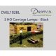 DVSL102BL Fiber-Lit Carriage Street Lamps -- Black pkg(3), HO, Dwarvin SL102BL