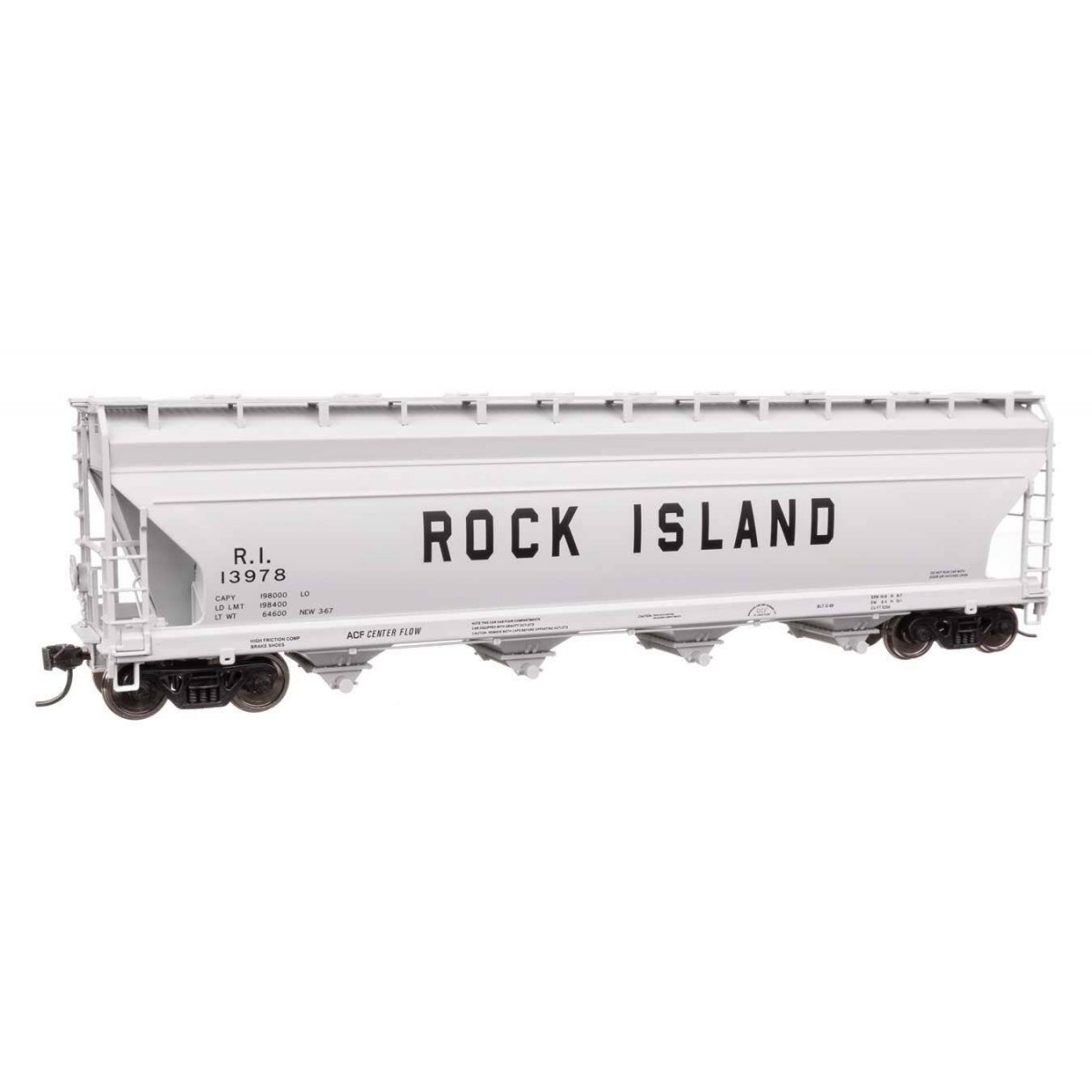 ACF 5250 4-Bay Centerflow Covered Hopper - Ready to Run -- Rock Island 13978