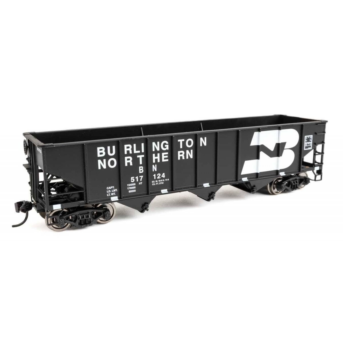 70-Ton AAR 3-Bay Open Hopper - Ready to Run -- Burlington Northern 517124