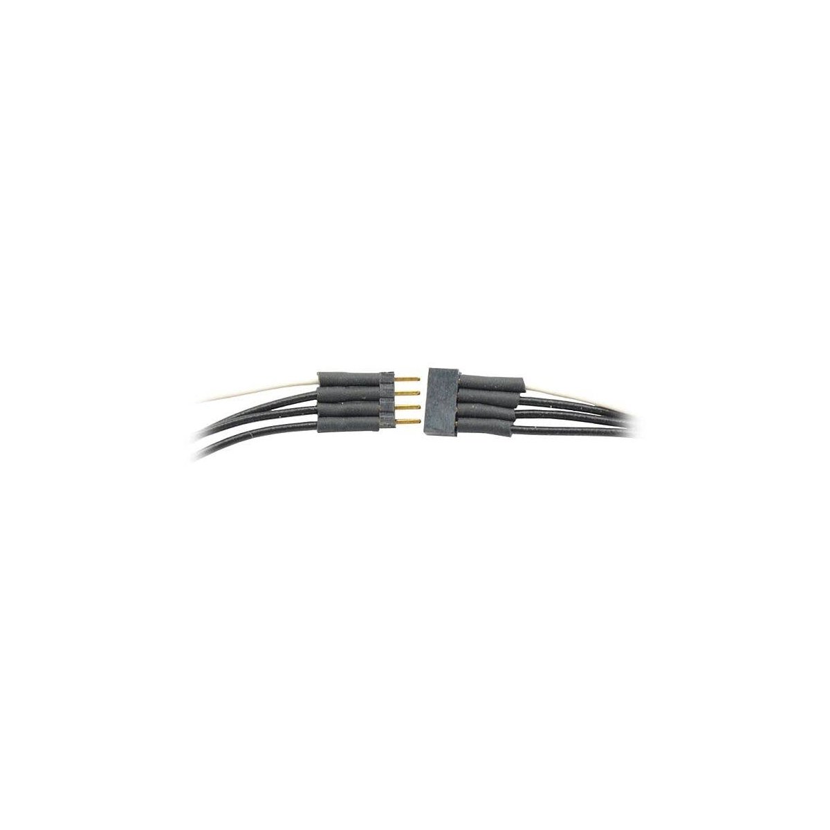 Micro Connector Set (1 Male, 1 Female) -- 4-Pin Linear Array w/6′ 32-Gauge Wires (3, All Scales, Train Control Systems 1491