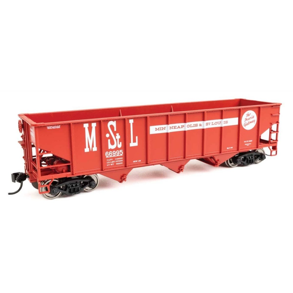 70-Ton AAR 3-Bay Open Hopper - Ready to Run -- Minneapolis & St. Louis 66995