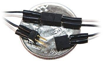 2-Pin Mini Connector -- With 6` 15.2cm Red & Black Wires .12 x .085 x .243`, All Scales, Train Control Systems 1519