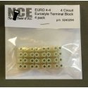 4-Circuit Eurostyle Terminal Strips -- For 14-24 AWG Wire pkg(4), All Scales, NCE Corporation 294