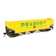 70-Ton AAR 3-Bay Open Hopper - Ready to Run -- Peabody 6954