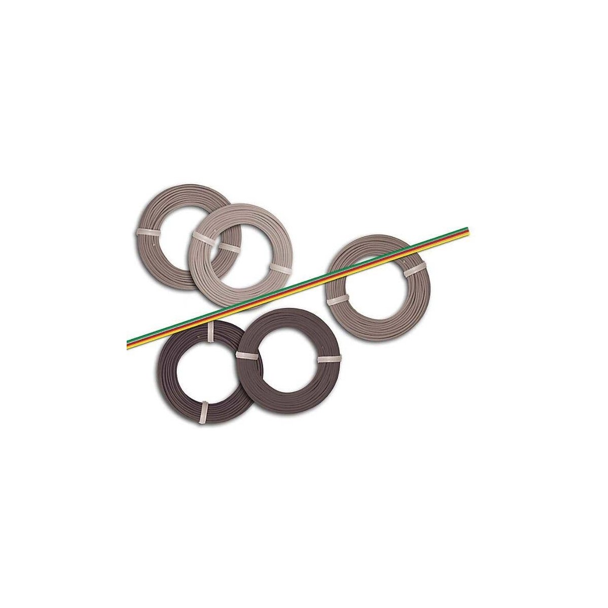 3-Conductor Cable -- Yellow, Red, Green, 16`5` 5m, All Scales, Busch Gmbh & Co Kg 1782