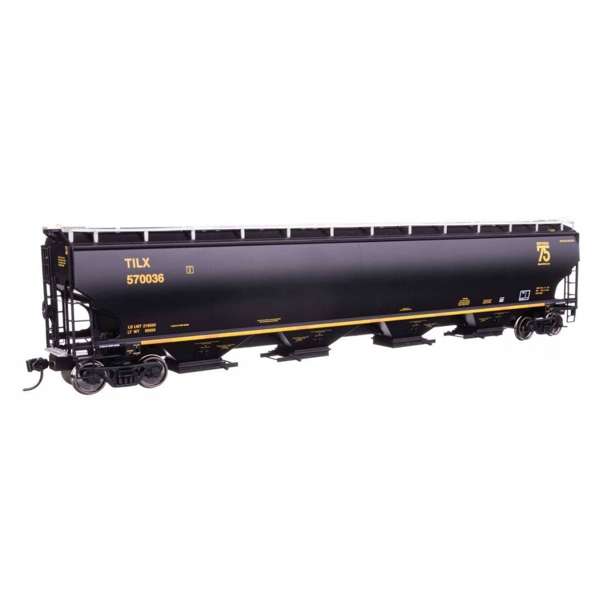 67′ Trinity 6351 4-Bay Covered Hopper - Ready to Run -- Trinity Industries Leasing TILX 570036