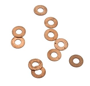 Thrust Washers -- 2.0mm x 3/16` x .010` Bronze Metal, All Scales, Northwest Short Line 1094