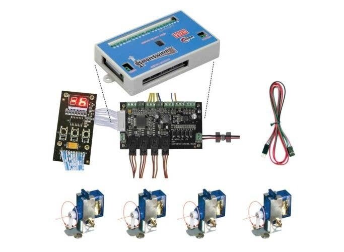 SmartSwitch(TM) Complete Set -- Programming Board and 4 Each: Servos, Toggle Switches, Cables, All Scales, Peco PLS100