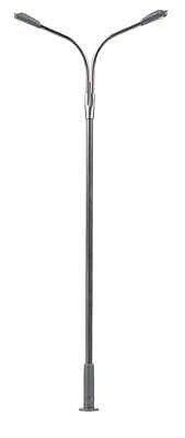 LED Double Streetlight -- Adjustable height up to 3-15/16′ 10cm tall pkg(3), HO, Faller Gmbh 180101